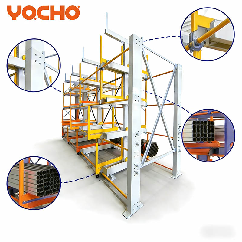 Scaffali di stoccaggio in acciaio a sbalzo per carichi pesanti